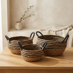 Straw Basket Set 3 Pcs